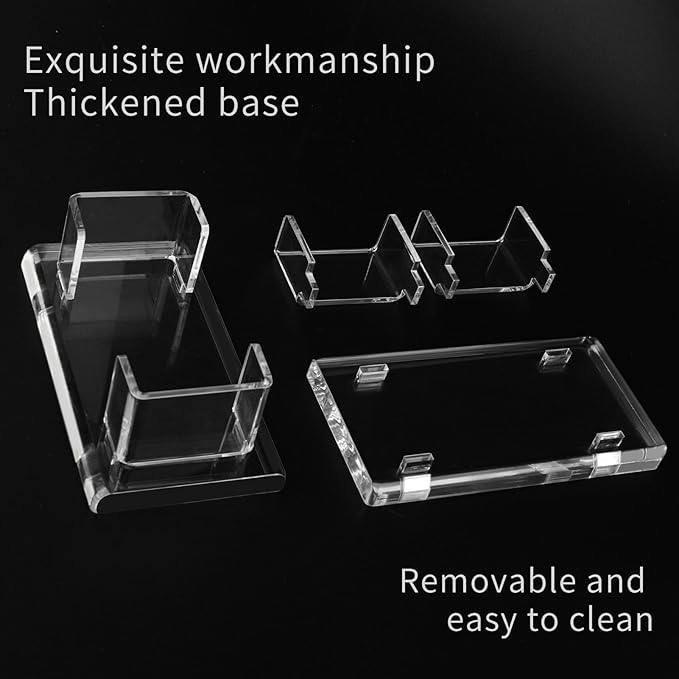 2Pack Acrylic Business Card Holder Enlarged Holds 120 Cards for Office/Exhibition/Restaurant Desk/Counter Display Name Card Organizer Stand