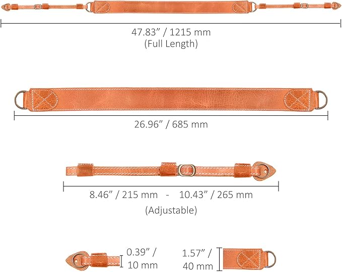 MegaGear SLR, DSLR Sierra Series Genuine Leather Camera Shoulder or Neck Strap - Image 4