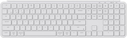 Keychron B6 Pro Ultra-Thin Wireless Keyboard, Full-Size ZMK with Numeric Keypad Quiet Typing, 2.4 GHz/Bluetooth 5.2/Wired Connection Long Battery Life, Compatible with Mac Windows Linux - Ivory White