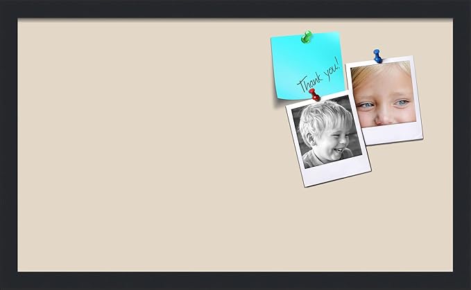 PinPix 24x14 Inch Cork Bulletin Board. This Decorative Framed Pin Board Comes with Desert Pastel Design and a Satin Black Frame. Ideal for Home Office Decor or Message Board (PinPix-1815)