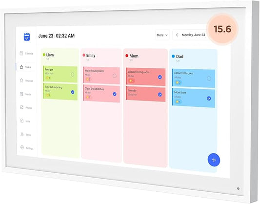 15.6 Inch Smart Digital Calendar, Wall Electronic Calendar, 1920 * 1080 IPS Full HD Touch Screen Display for Family Meal Planner Support - Streamline Household Organization