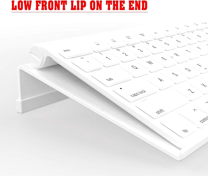 Mini Computer Keyboard Stand - 11.8'' x 5.1'' - Acrylic Keyboard Holder for 78 Keys, Universal Compact, with White Silicone Strip