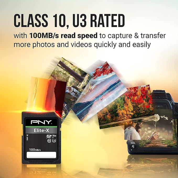 PNY 256GB Elite-X Class 10 U3 V30 SDXC Flash Memory Card - Image 3