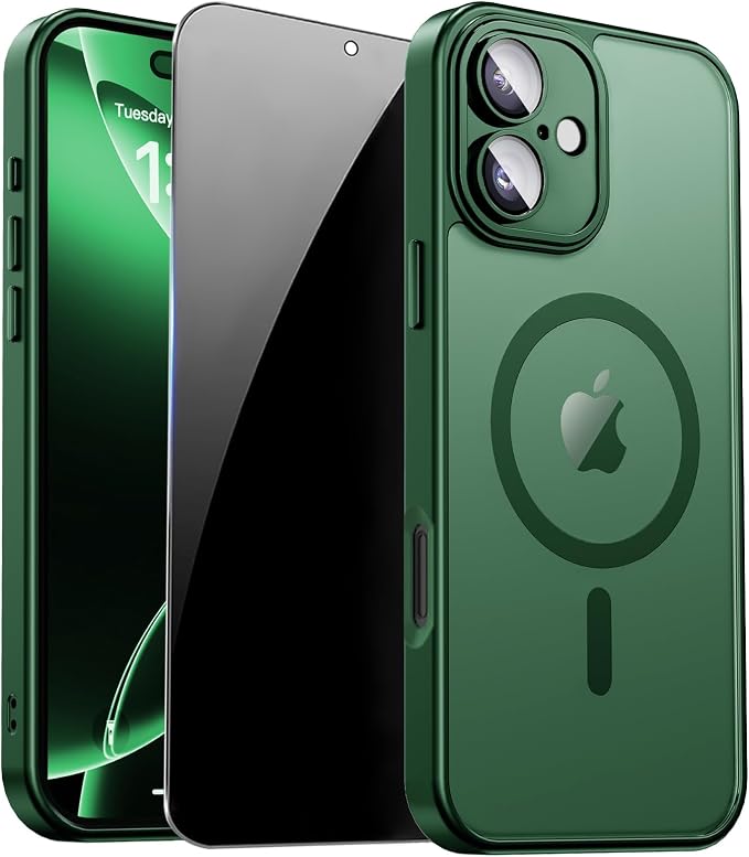 for iPhone 16 Plus Case with Privacy Screen Protector and Camera Protection by ZOZDOKG