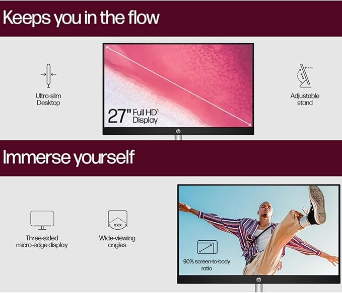 HP 27" FHD Touchscreen Business All-in-One Desktop Computer, Intel 12-Core Ultra 7 155U (Beats i7-1355U), 32 GB DDR5 RAM, 2 TB SSD, Intel Iris Xe Graphics, Wired KB & Mouse, Wi-Fi 6, Windows 11 Pro