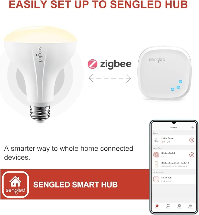 Sengled Smart Bulb, Zigbee Hub Required, Smart Light Bulb Works - Image 2