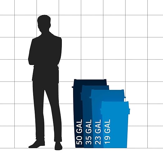 19 Gallon Black Square Commercial Trash Can with Lid