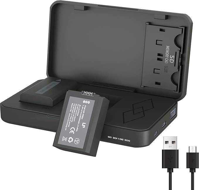LP-NP-FW50 Battery Pack and Portable Charger, LP 2-Pack Replacement Battery by LP