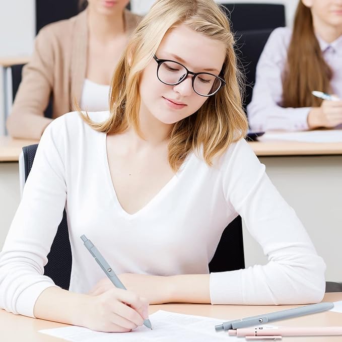 Gel Ink Pens,5PCS Aesthetic Pens,Quick Dry Ink Pens & 5PCS Black Ink Refills, Premium Retractable Rolling Ball Gel Pens, 0.5mm Japanese Black Ink Pens, Cute Office School Supplies Gifts for Women Men