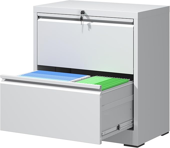 Locking Filing Cabinet with 2 Drawer Heavy Duty Large Metal Cabinets Home Office Lateral File Cabinets Wide Steel Cabinet for Legal/Letter Size File,Assembly Required