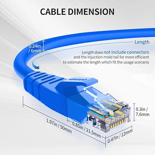 Cat6 Ethernet Cable 6 Feet 10 Pack Network RJ45 Cat6 Internet Patch Cable - Image 6
