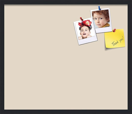 PinPix 28x24 Inch Cork Bulletin Board. This Decorative Framed Pin Board Comes with Desert Pastel Design and a Satin Black Frame. Ideal for Home Office Decor or Message Board (PinPix-1815)