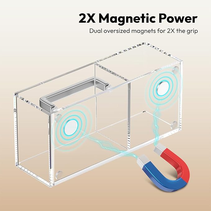 NIUBEE Magnetic Dry Erase Marker Holder for Whiteboard, Acrylic Magnetic Pen Holder for Refrigerator, Fridge, Locker, Magnet Pencil Cup Organizer for Classroom, Office, School, Home, Work, Desk