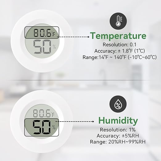 Atogou 2-Pack Mini Hygrometer & Thermometer, Indoor Outdoor Digital Humidity - Image 3