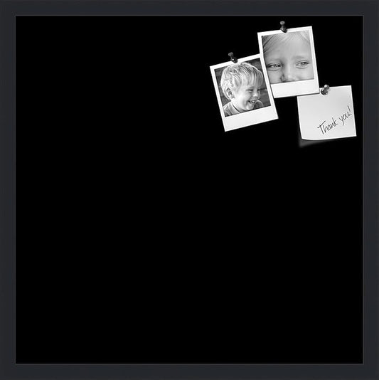 PinPix 22x22 Inch Cork Bulletin Board. This Decorative Framed Pin Board Comes with Solid Black Design and a Satin Black Frame. Ideal for Home Office Decor or Message Board (PinPix-622)