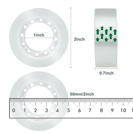 48 Rolls Clear Tape, Transparent Tape Refills, Gift Wrap Tape 3/4 * 1000 inch for Gift Wrapping for Office, Home, School
