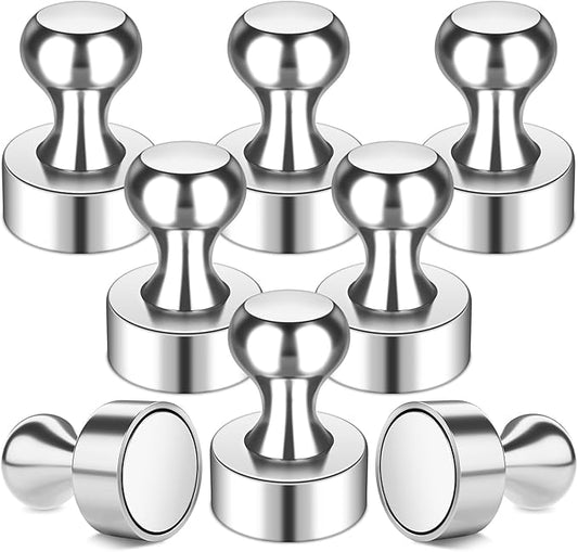 Grtard 8 Pack Magnetic Push Pins, Fridge Magnets for Whiteboard, Whiteboard Magnets Refrigerator Magnets, Small and Strong Push Pin Magnet for Office, School, Locker, and Map Magnet