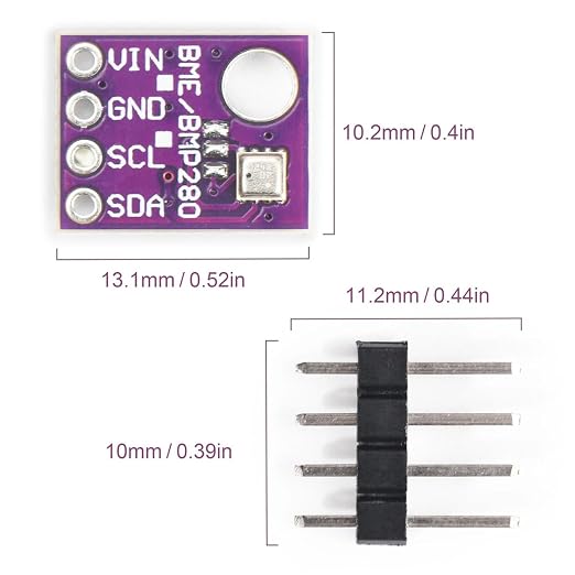 BME280 Sensor Module with Jumper Wires, 3-in-1 Temperature Humidity Barometric - Image 2