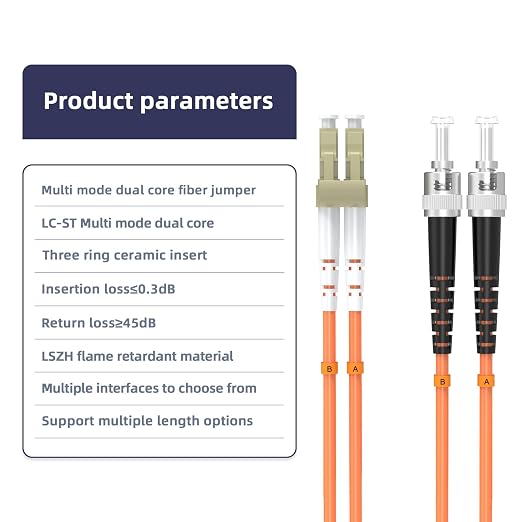 OM1 Fiber LC to ST Fiber Patch Cable - Image 4