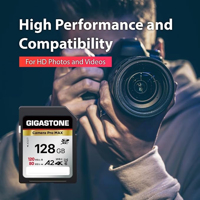 【5-Years Data Recovery】 GIGASTONE 128GB SD Card, 4K Camera Pro MAX, UHS-I A2 4K - Image 4