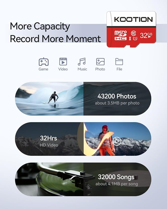 KOOTION 32GB Micro SD Card 5 Pack, Class 10 MicroSDHC Flash Memory Card - Image 3