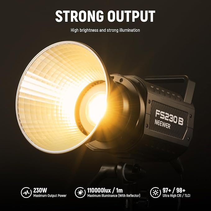 NEEWER FS230B LED Studio Video Light, 230W Bi Colour COB Continuous Lighting - Image 2
