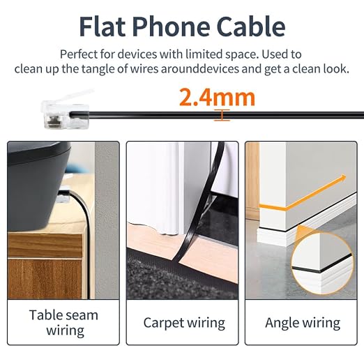 Phone Cable 50 Feet Long Telephone Line Cord - Image 6