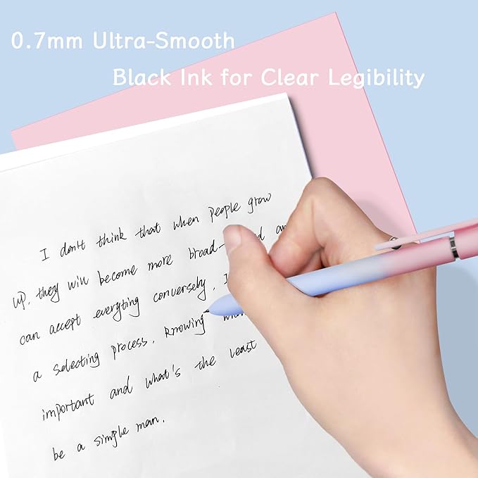 Gel Pens, 10 Pcs Medium Point Smooth Writing Pens Cute Pens for Women, High-End Series 0.7mm Black Ink Pens for Journaling Note Taking, School Office Supplies (10 Pcs Gradient)