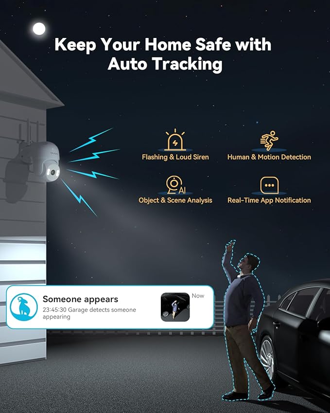 blurams 2Pack Security Cameras Outdoor Wired, 2K 360° PTZ Outdoor Security - Image 4