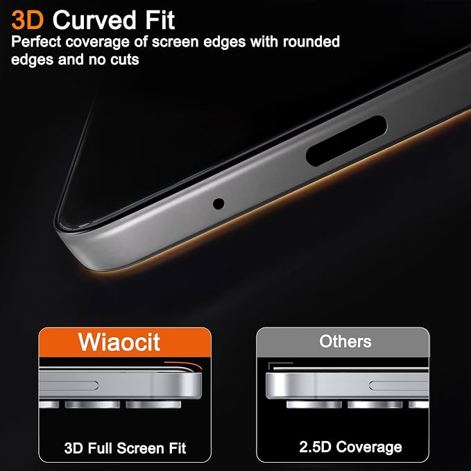 Wiaocit 3 Pack Tempered Glass Screen Protector - Image 5