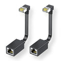 2Packs Right Angle Cat7 Ethernet Extension Cables Flat 15cm/6inch, Right angle by JUXINICE