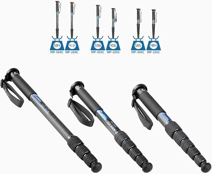 Leofoto MP-285C 60" 5-Section Carbon Fiber Portable Monopod, Lightweight - Image 4