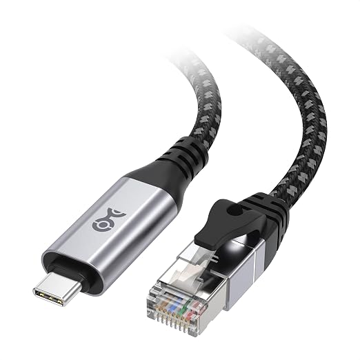 Cable Matters Plug & Play Braided USB C to Ethernet Cable - 10ft by CableMatters