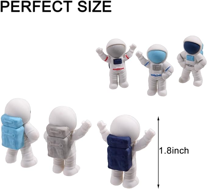 18Pcs Cute Outer Space Themed Erasers for Kids Bulk, Kawaii Fun Spaceman Desk Pet Pencil Erasers for School Classroom Supplies Prize Gifts Party Favors