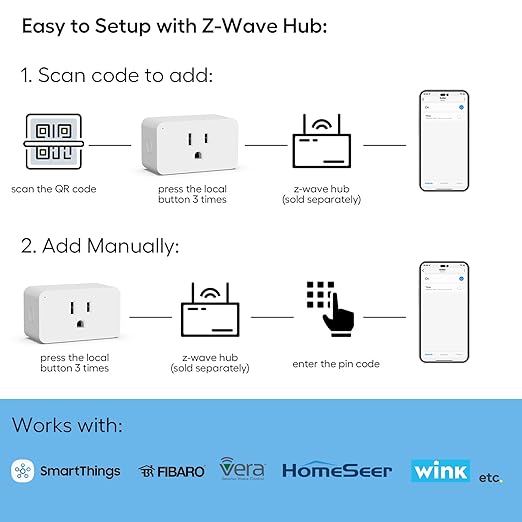 Zwave Plug 800 Series 2 Pack, Zwave Outlet Built-in Repeater Range Extender - Image 2