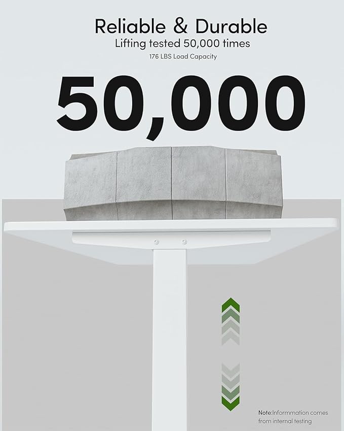 FEZIBO One-Piece Standing Desk Adjustable Height Stand up Home Office Desk, 40x24 Inch Electric Standing Computer Desk, with 4 Memory Presets, Fixable casters, White