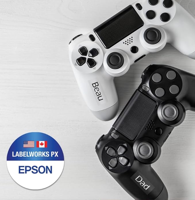 Epson LABELWORKS 224WMBPX Genuine PET (Polyester) Tape Cartridge - White on Matte Black Designer Craft Label Maker Tape - 1" (24MM) Wide, 26'