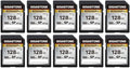 【5-Years Data Recovery】 GIGASTONE 128GB SD Card 10-Pack, 4K Camera Pro by Gigastone
