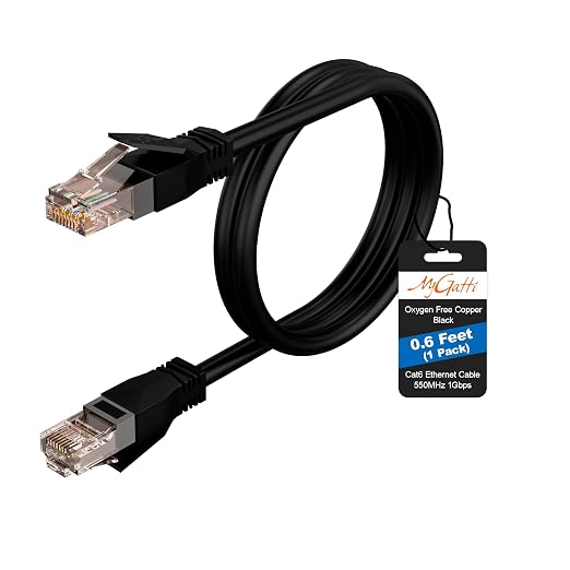 Cat6 Ethernet Cable 0.6 FT, Snagless Short Cat 6 Patch Cord, RJ45 Pure Copper by Mygatti
