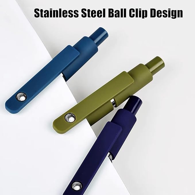 10Pcs Gel Pens, 0.5mm Black Ink Pens Retractable Fine Point Smooth Writing, Aesthetic Office School Supplies, Desk Accessories Nursing Pen for Journaling Note Taking, Gifts for Women Men (Morandi B)