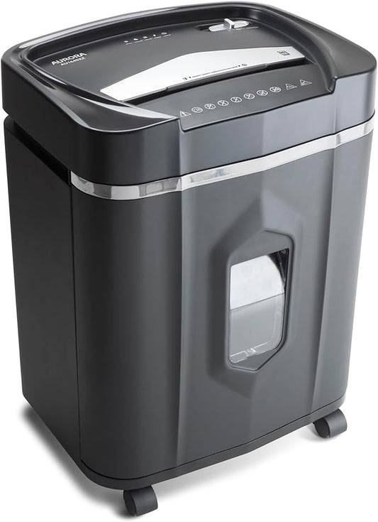Aurora Anti-Jam 16-Sheet Crosscut Paper/CD and Credit Card Shredder/ 5-Gallon pullout Basket 30 Minutes Continuous Run Time