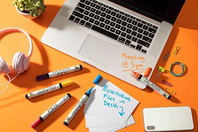 Glass Pen Window Marker: Liquid Chalk Pens for Glass, Whiteboard Markers with Washable Paint - Graduation, Car Windows, Mirror Pen, Storefront, Wedding, Parade, Party & Holiday (Yellow, Jumbo Tip)