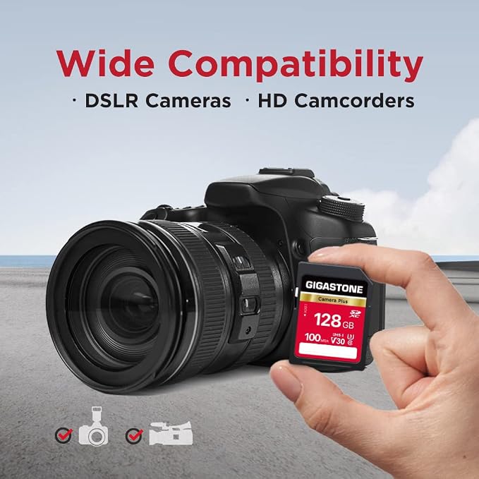 GIGASTONE 128GB SD Card 5-Pack, Camera Plus, UHS-I A1 V30 U3 SDXC Memory Card - Image 6