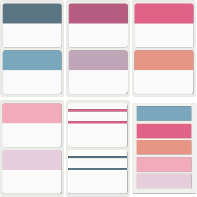 ELII 300 PCS Tabs 2 Inch Sticky Index Tabs,Writable and Repositionable Book Tabs File Tabs Self Adhesive,Page Markers for Pages Notebooks