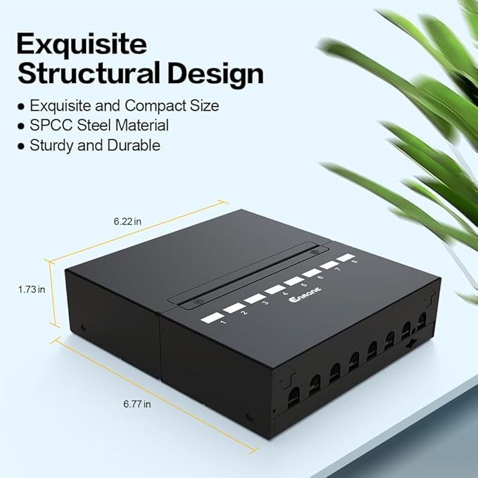 8 Port Blank Keystone Patch Panel Shielded Compatible - Image 6