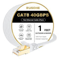 BUSOHE Cat 8 Ethernet Cable 1 FT 2Pack, 40Gbps 2000Mhz High Speed Flat Cat8 by BUSOHE