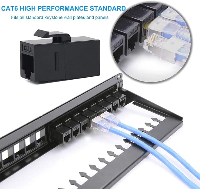 100 Pack Rj45 Coupler Cat6 Cat 6 Cat 5 Cat5 Cat5e Keystone Jack Network Cable - Image 3