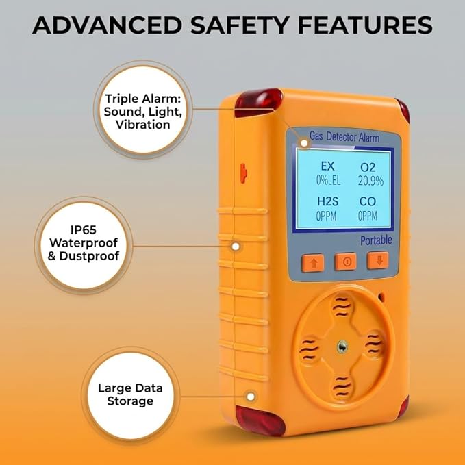 4 Gas Monitor Multi Gas Detector - Image 6