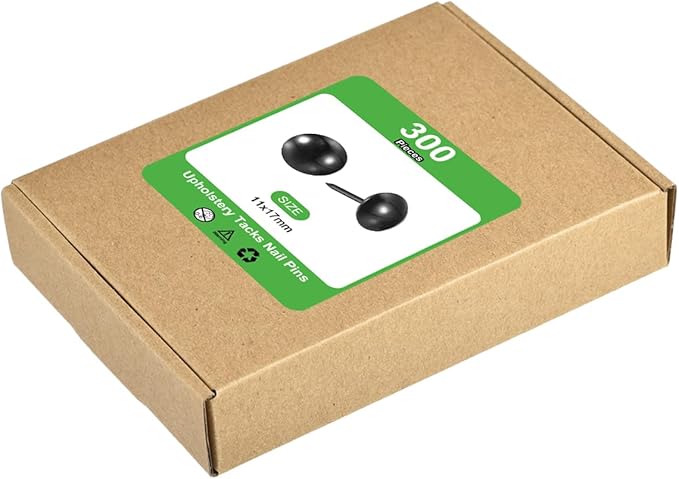 uxcell Upholstery Tacks Nail Pins Furniture, 50Pcs 11x17mm Thumb Tack Pins Assortment Kit Carbon Steel for Home Sofa DIY Decorative Nail Heads Nails, Black