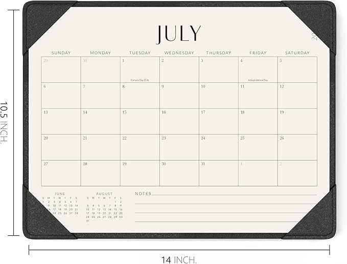 Jotsome Desk Calendar 2025-2026 with Desktop Mat, Academic Desk Pad Calendar From July 2025 to December 2026 14x10.5 inch, Desk Blotter Calendar for Home Office and School, Easy Planning, Black